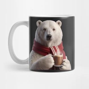 Polar bear drinking coffee Mug